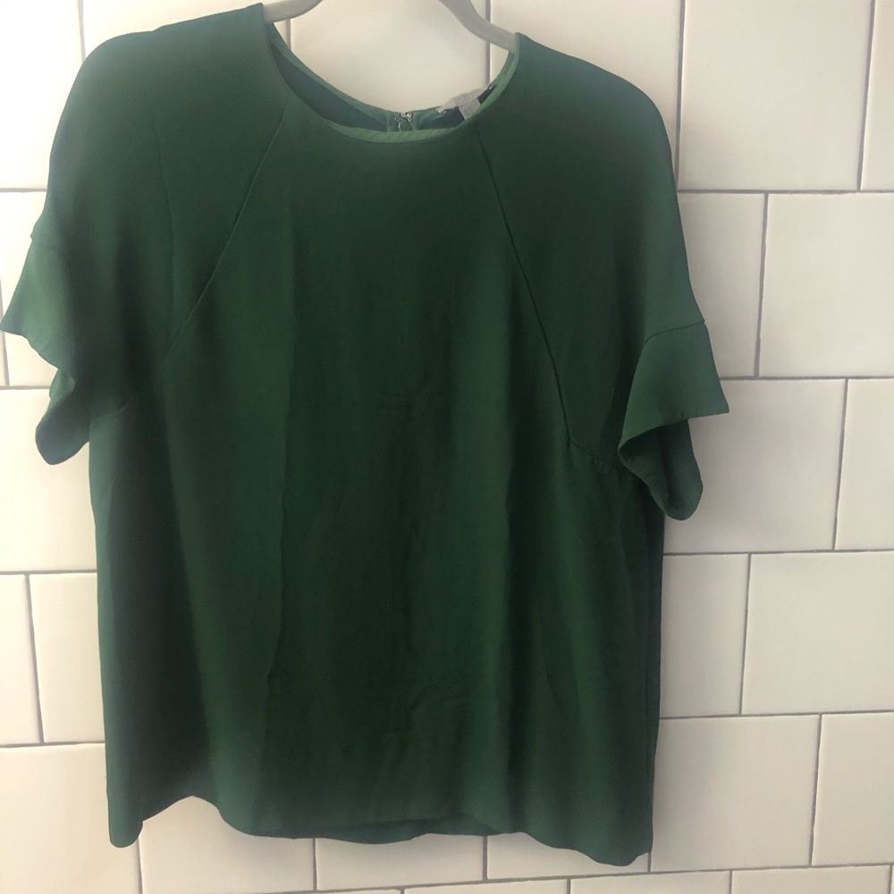 Drapey green COS cocoon top sz 6